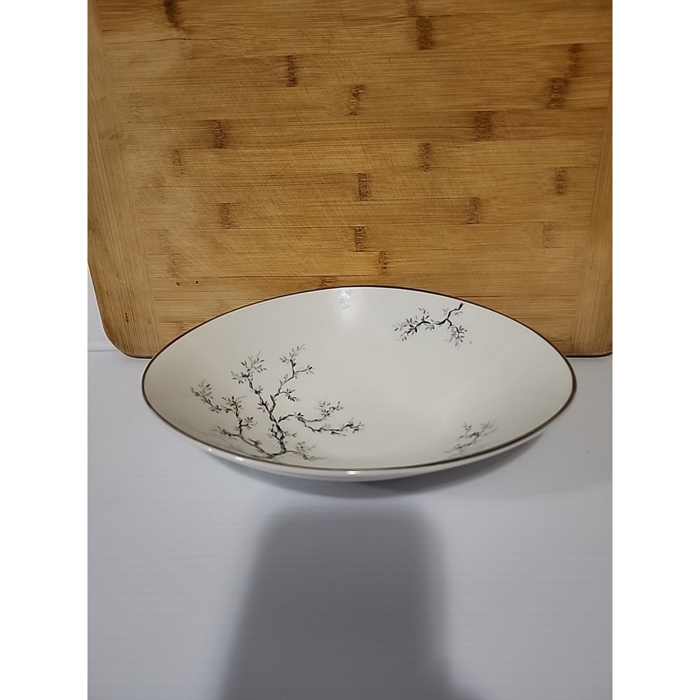 Gray/Blue/Lavender Leaves, Platinum Trim. 1386 By NORITAKE